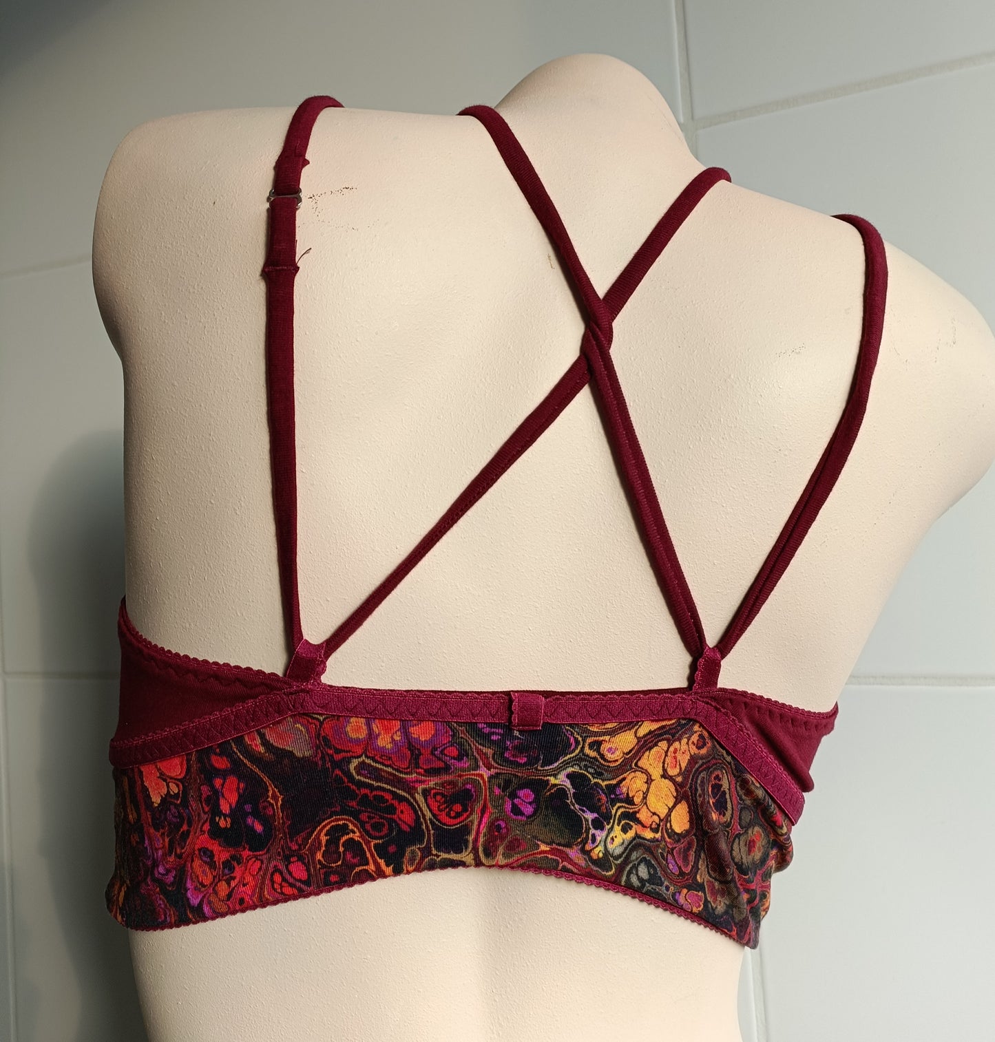 Rode inktvlek x bordeaux Bralette
